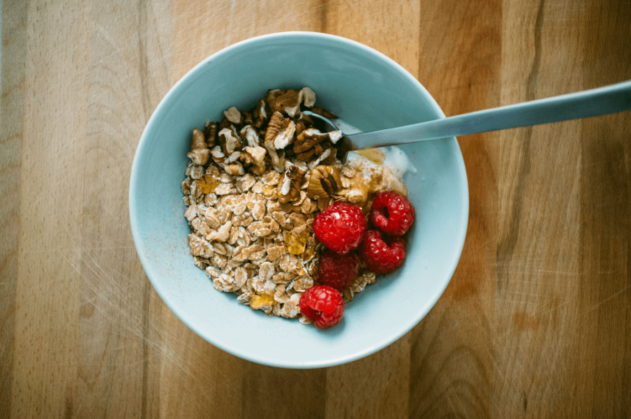 wheat flakes breakfast bowl